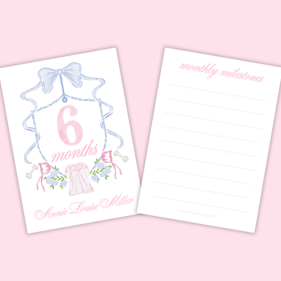 Classic Custom Milestone Cards-Girl