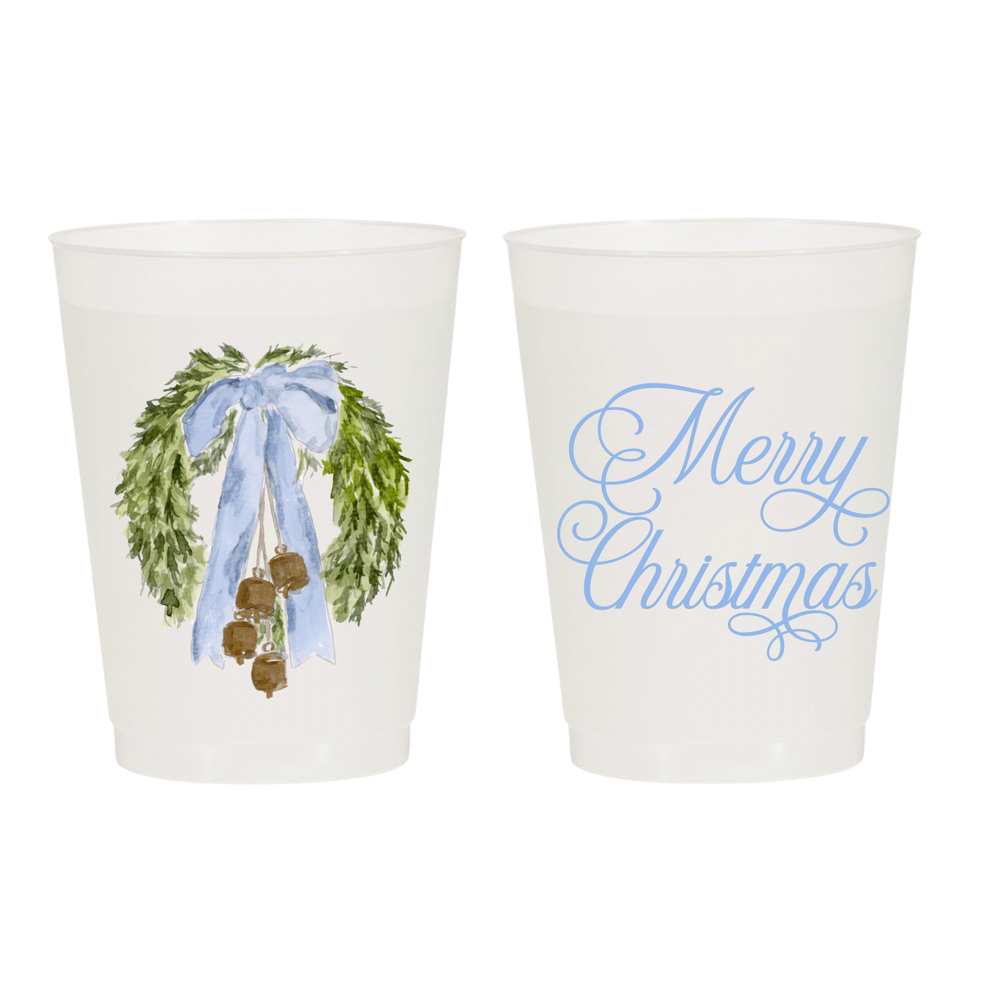 Merry Christmas Wreath and Bells Cup