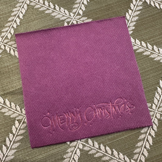 Burgundy/Wine Colored Foiled Christmas Cocktail Napkins