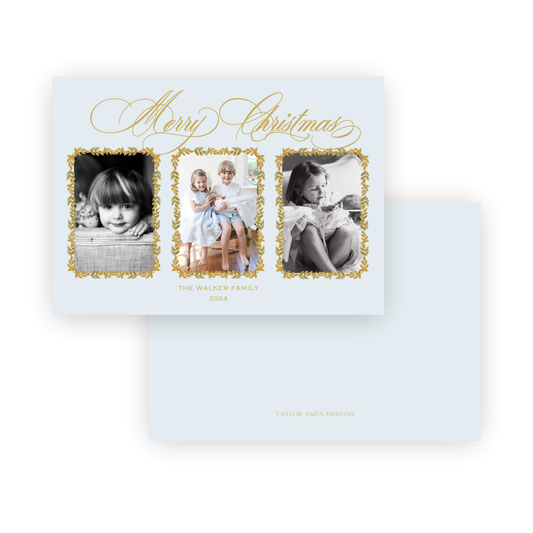 Golden Leaves Holiday Card