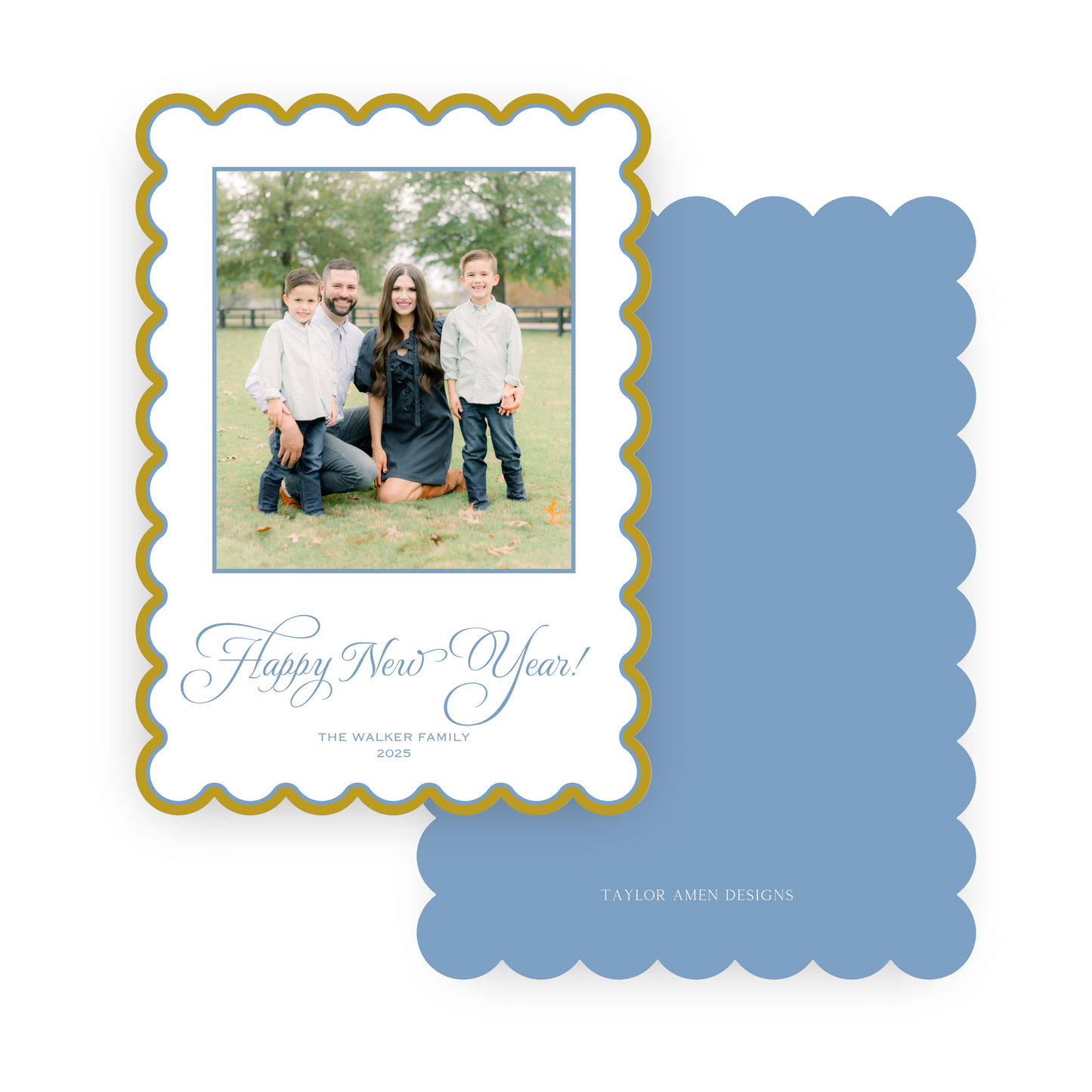 Scalloped New Years Card