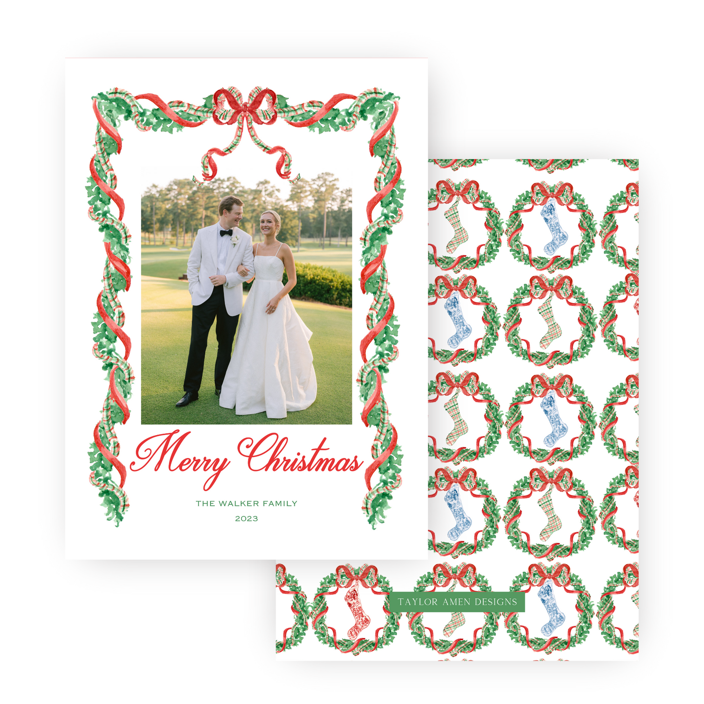 Holly Jolly Garland Holiday Card