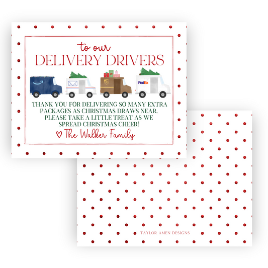 Holiday Dots Delivery Driver Sign