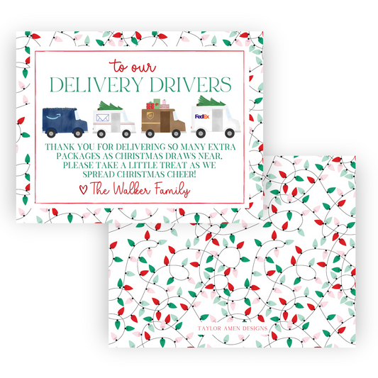 Holiday Lights Delivery Driver Sign