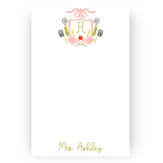 Teacher Crest School Notepad