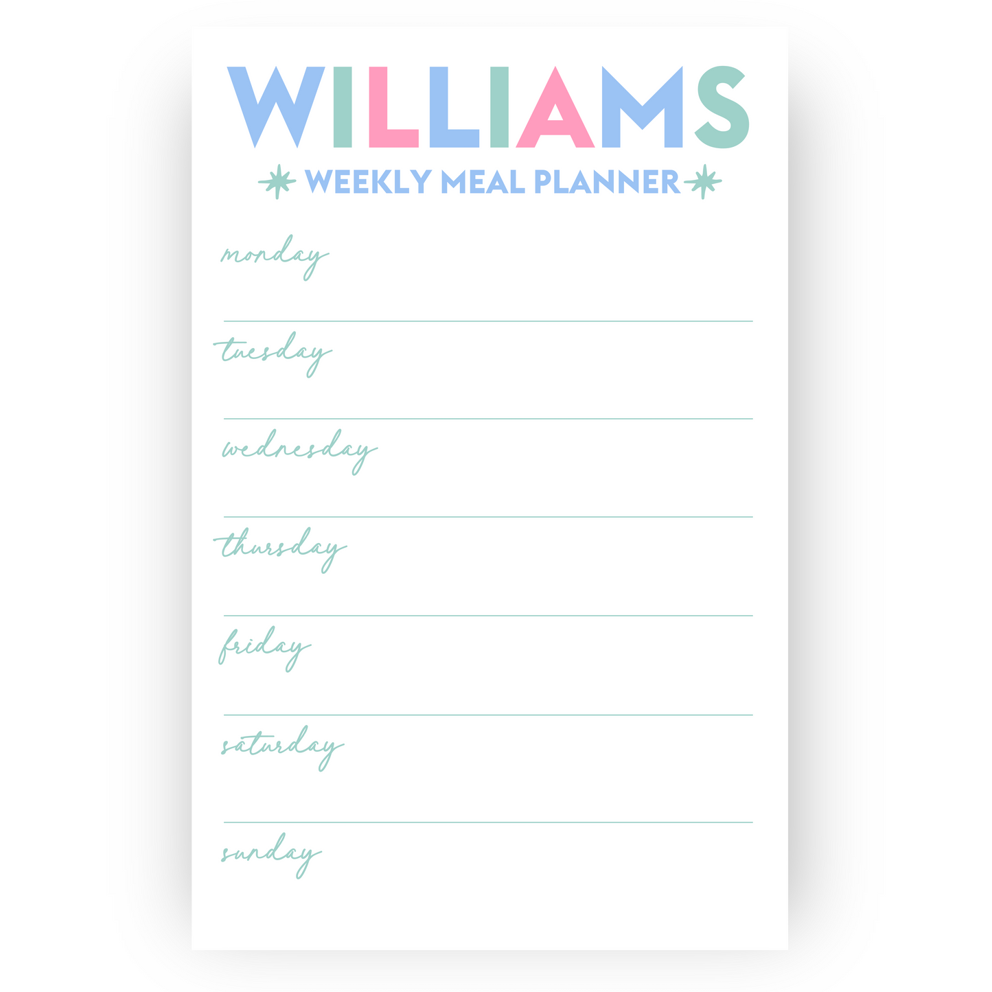 Meal Planning Notepad