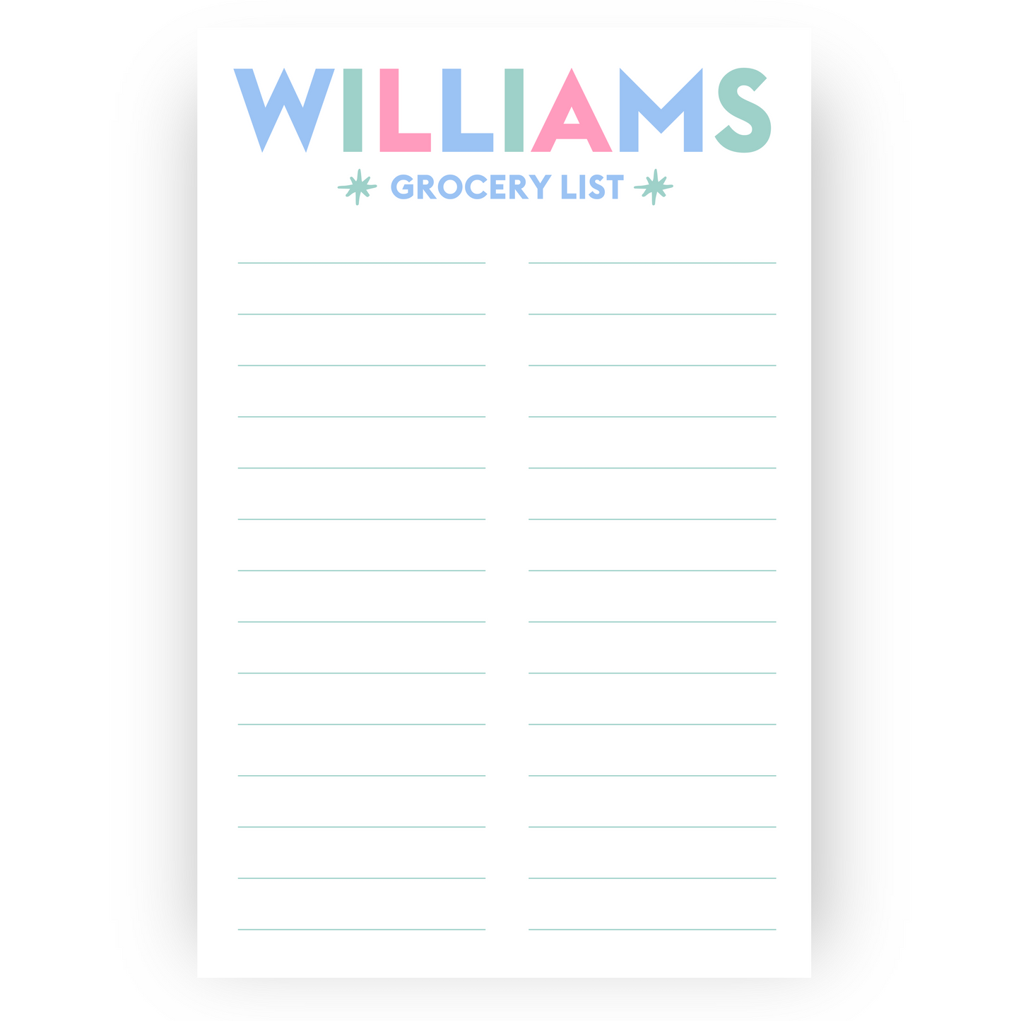 Grocery List Notepad