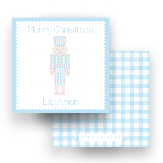 Blue Gingham Nutcracker