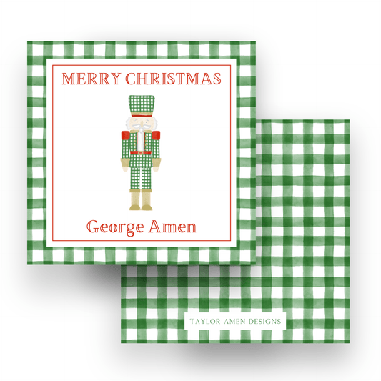 Green Gingham Nutcracker