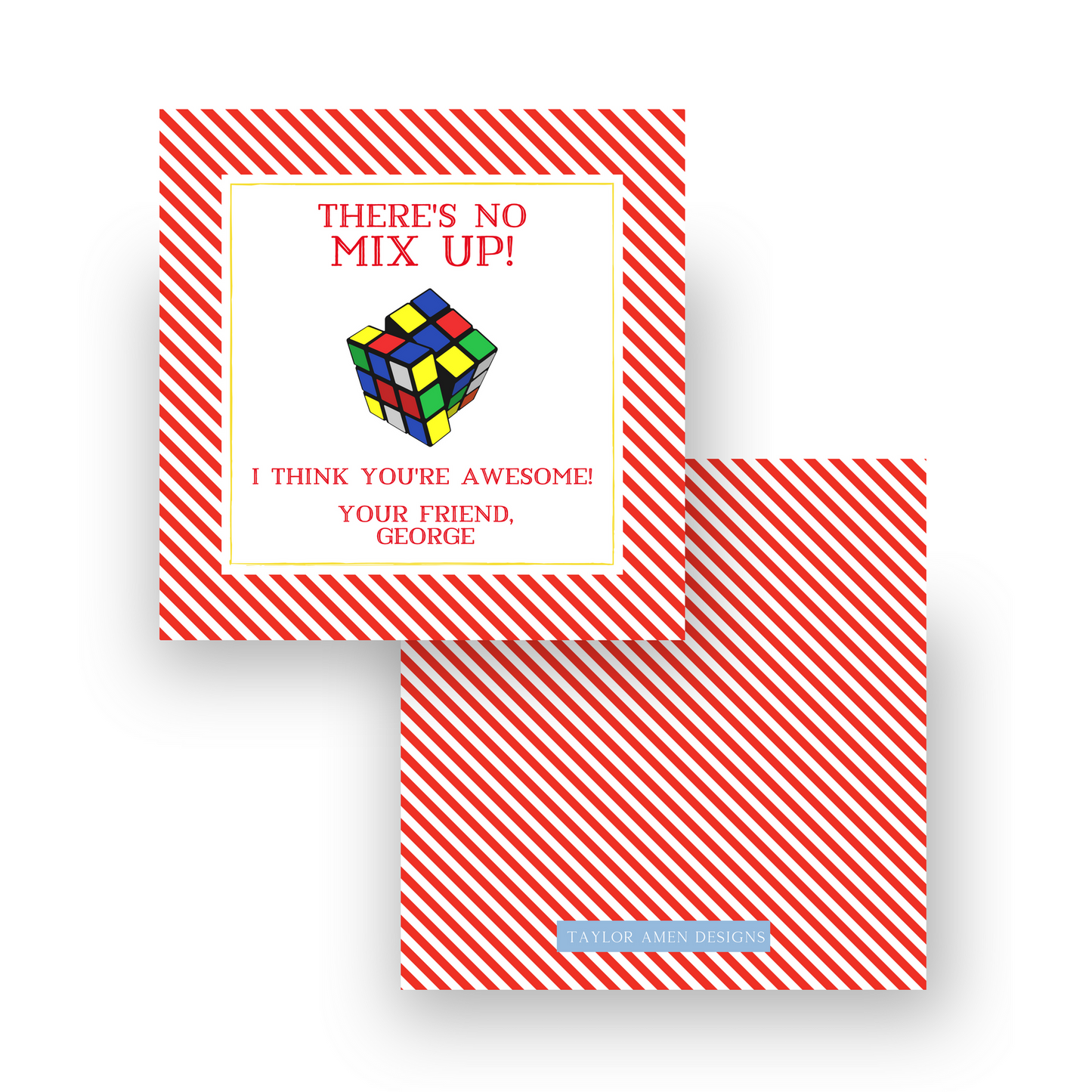 No Mix Up Rubik's Cube Valentine