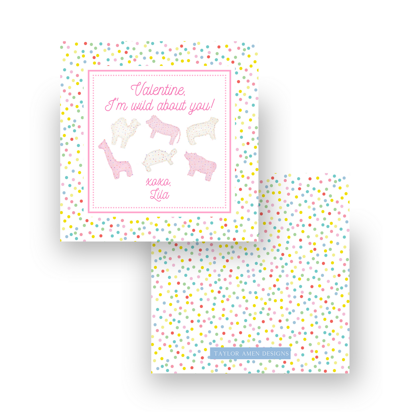 Wild About You Frosted Animals Valentine