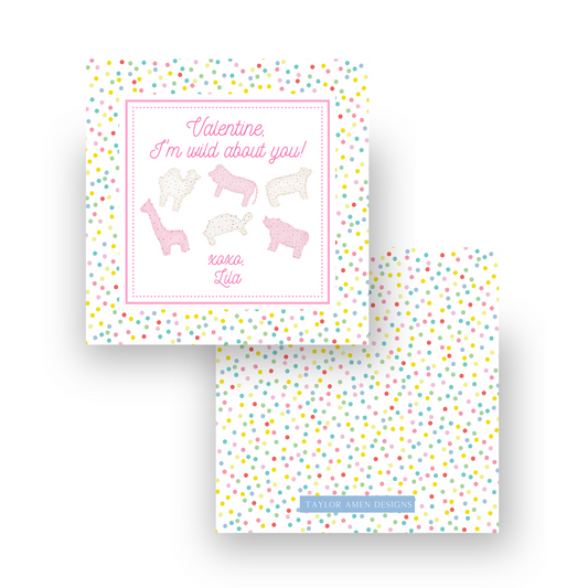 Wild About You Frosted Animals Valentine