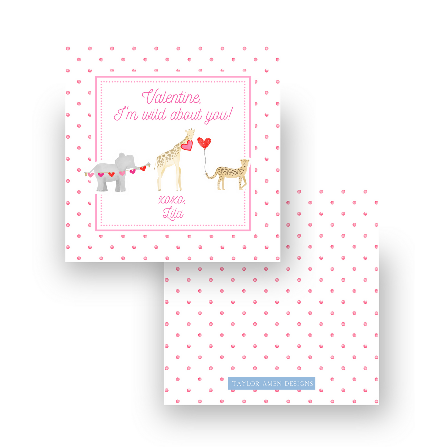 Wild About You Animals Pink Valentine