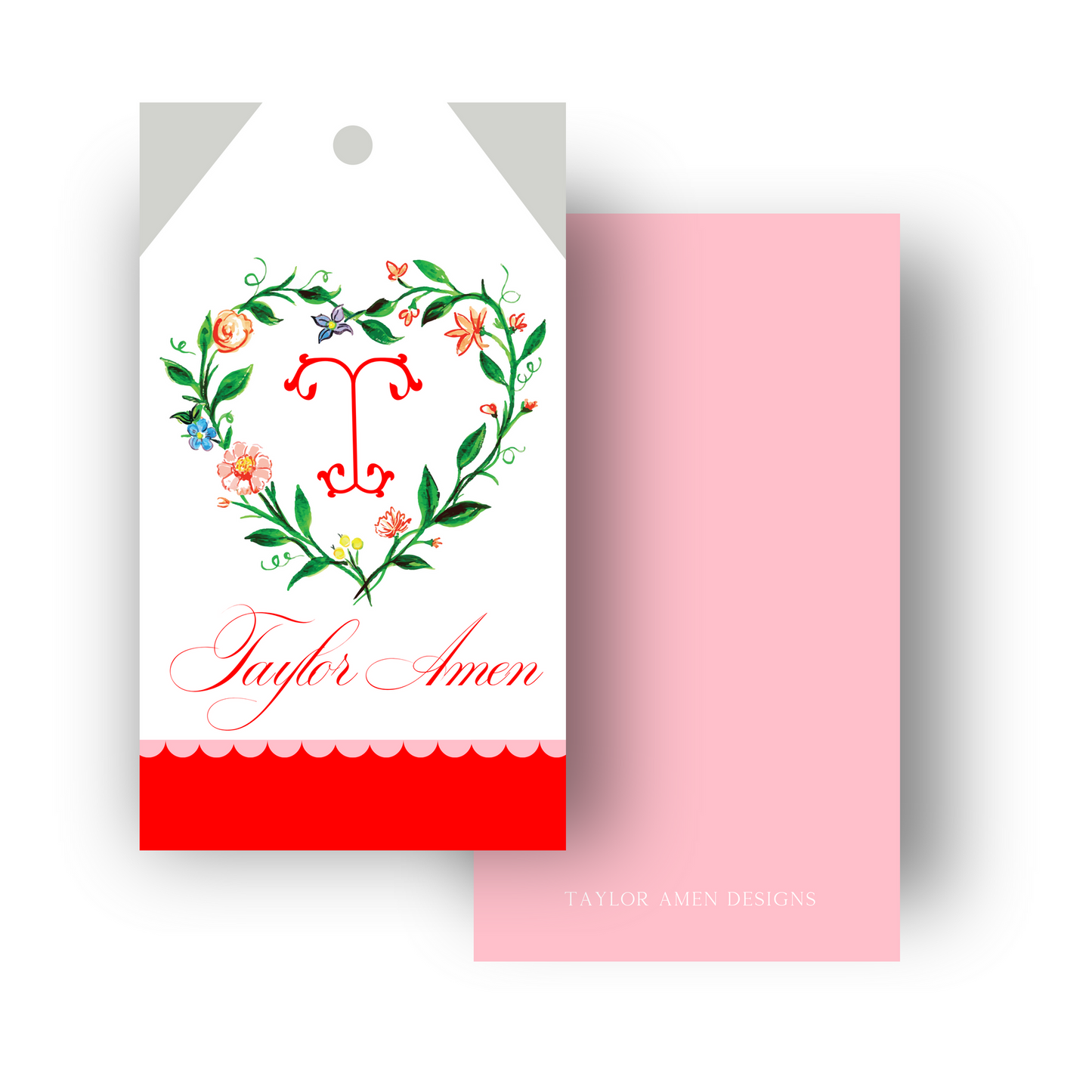 Floral Heart Tag