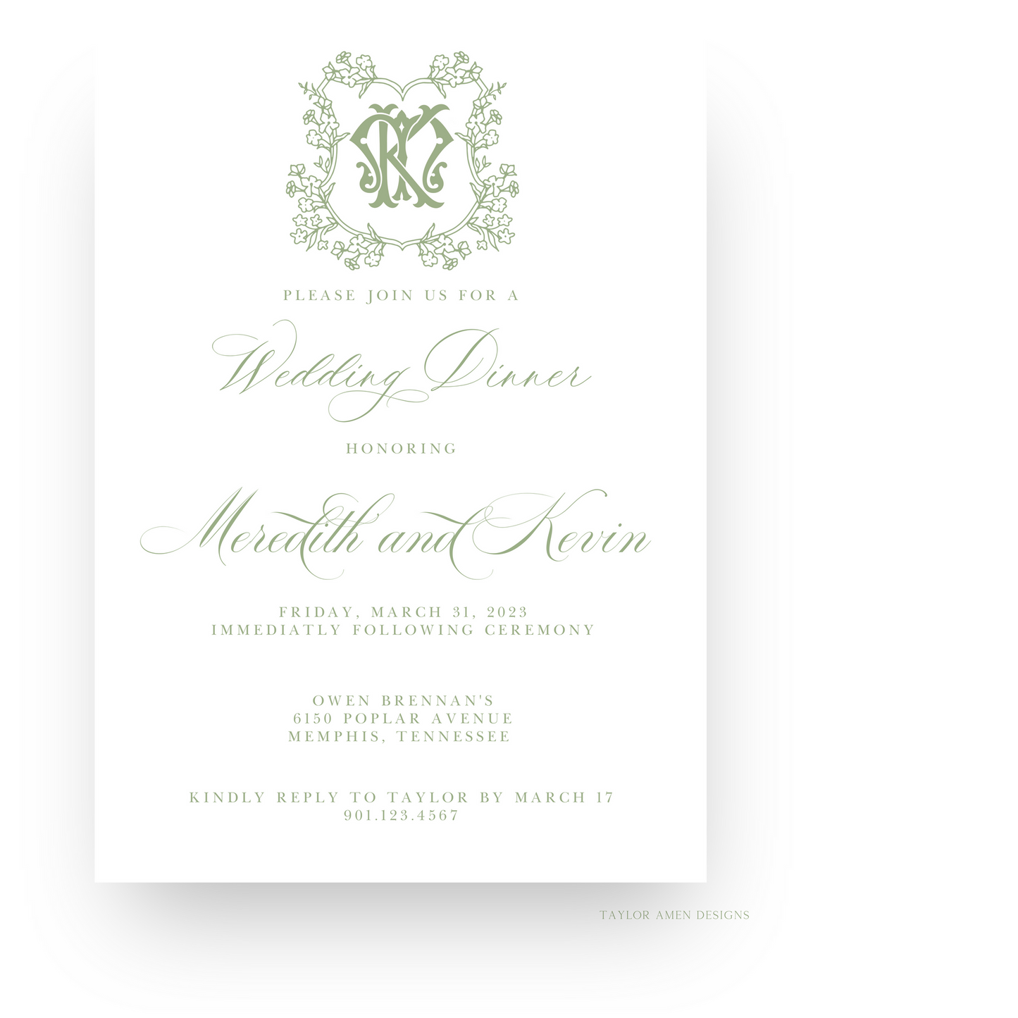 Wedding Dinner Invite