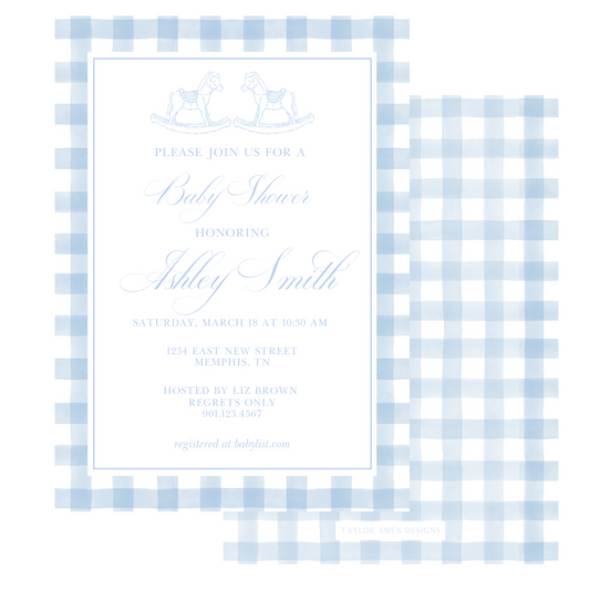 Rocking Horse Baby Shower Invite