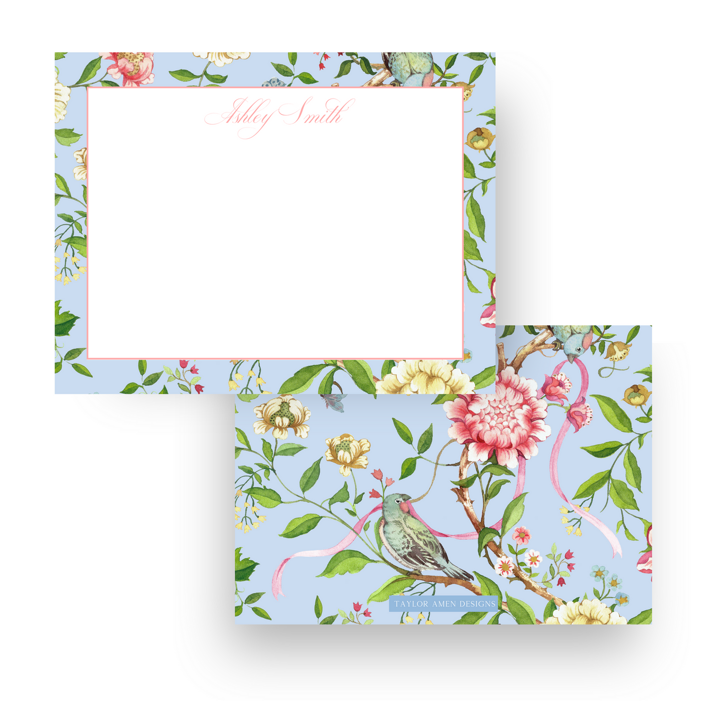 Blue Spring Floral Stationery