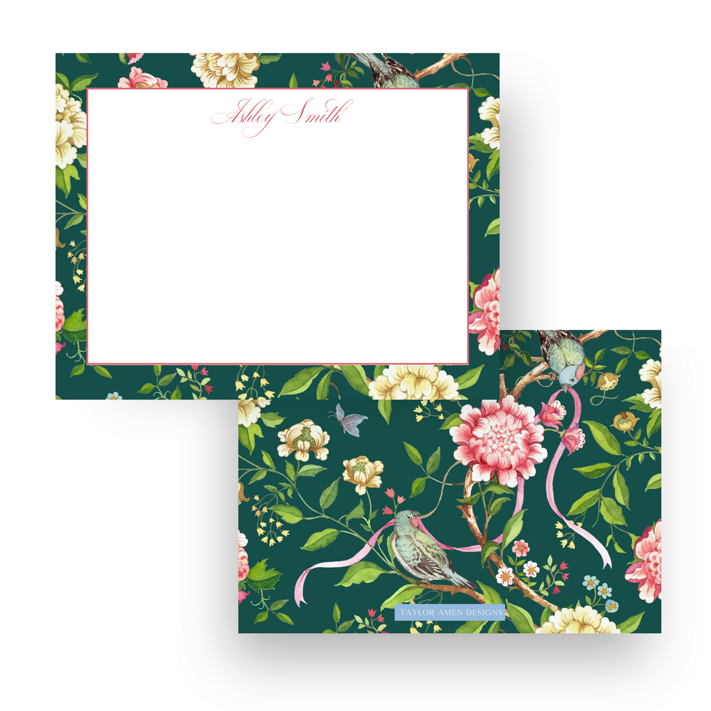 Green Spring Floral Stationery