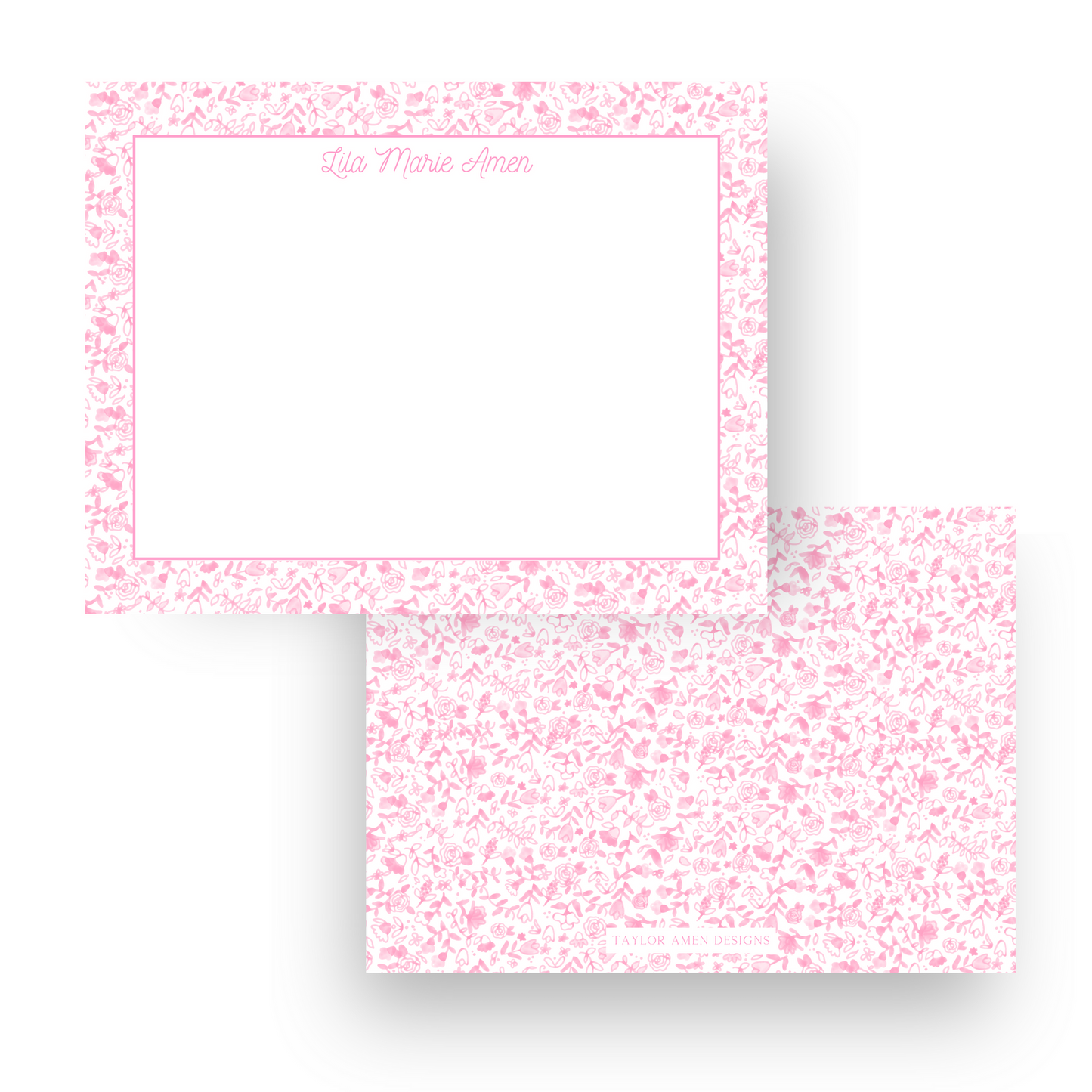 Pink Wildflower Stationery