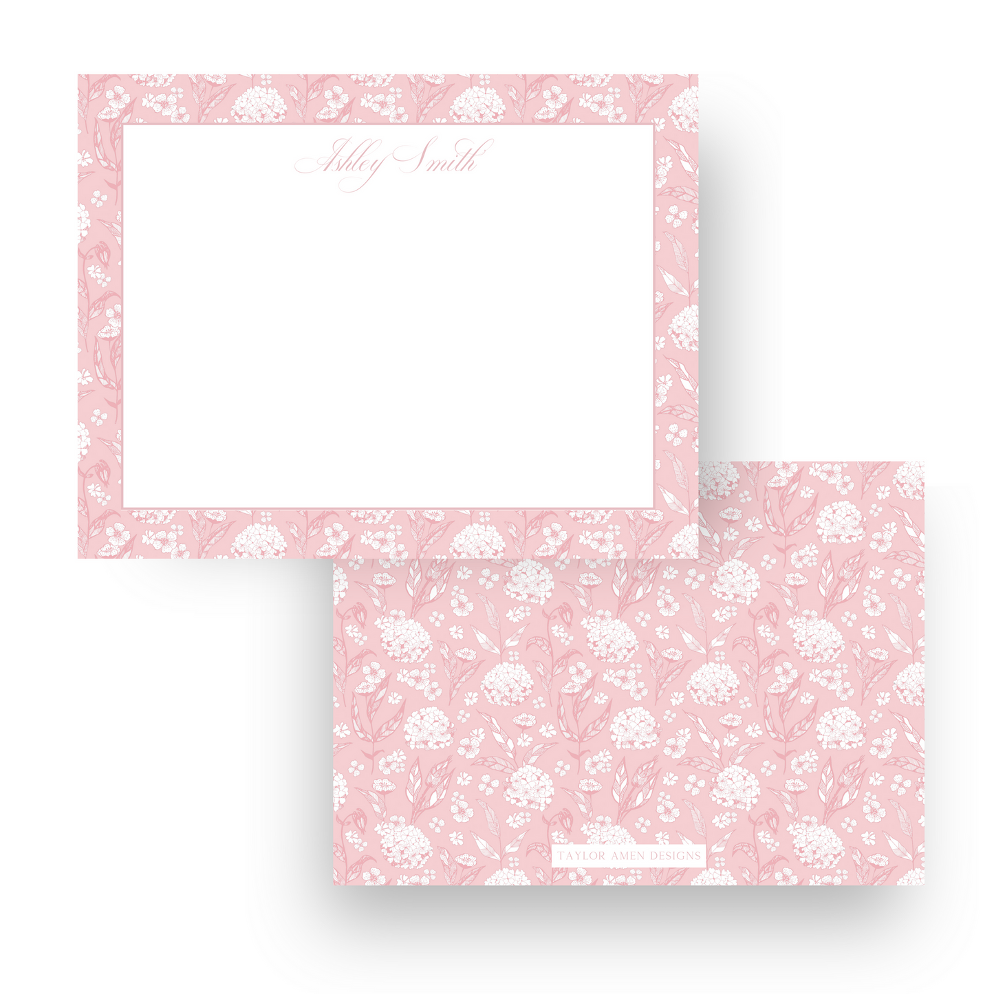 Pink Hydrangea Stationery