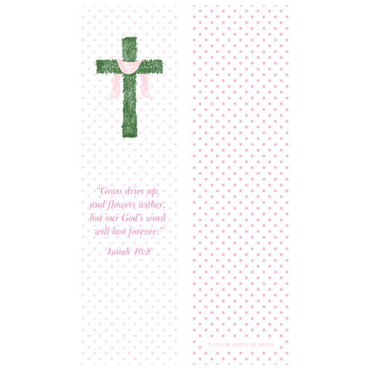 Pink Cross Bookmark