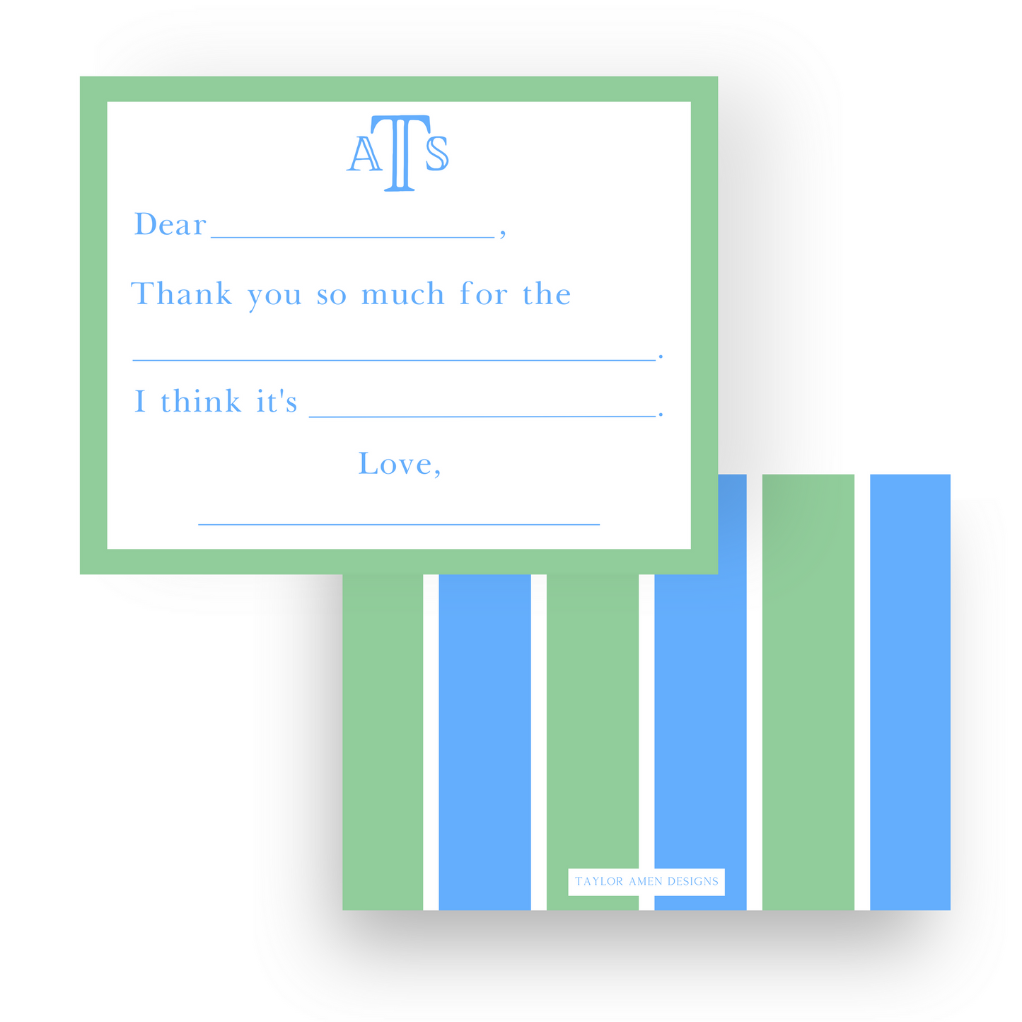 Boy Monogram Fill-in Stationery